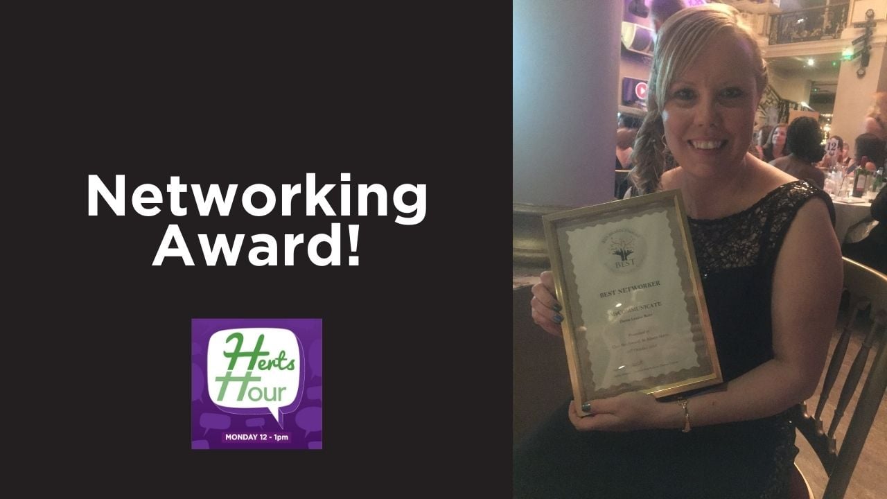 Networking Award for Dawn-Louise of #HertsHour